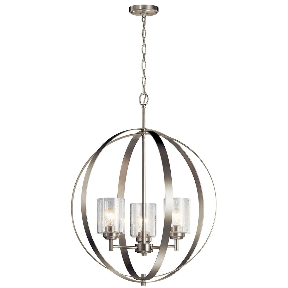 Winslow Three Light Chandelier in Brushed Nickel