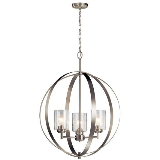 Winslow Three Light Chandelier in Brushed Nickel
