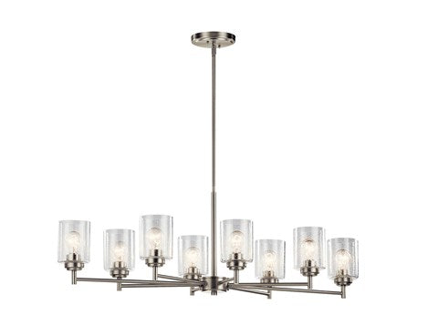 Winslow Eight Light Chandelier in Brushed Nickel