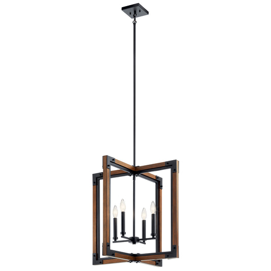 Marimount Four Light Foyer Pendant in Auburn Stained Finish