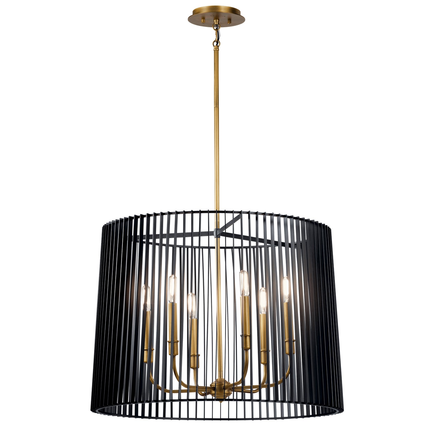 Linara Six Light Chandelier in Black