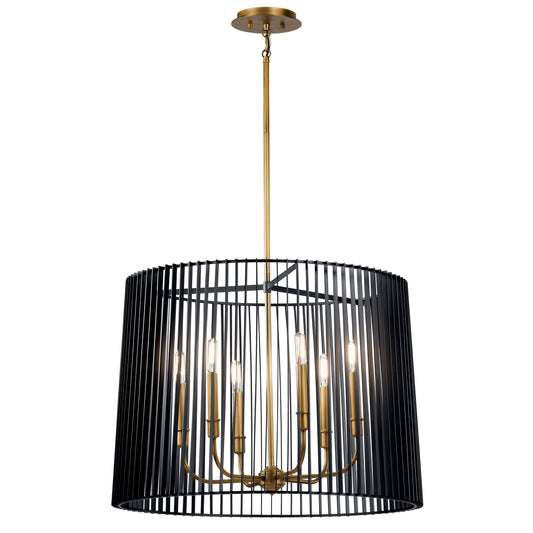 Linara Six Light Chandelier in Black