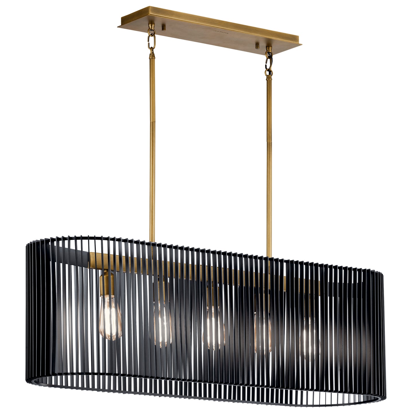 Linara Five Light Linear Chandelier in Black