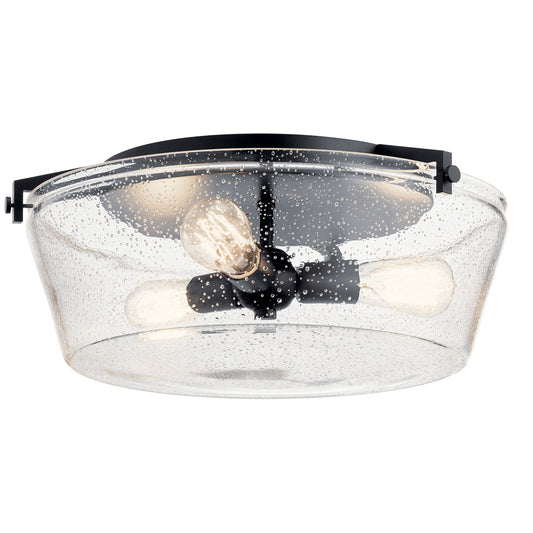 Alton Three Light Flush Mount in Black