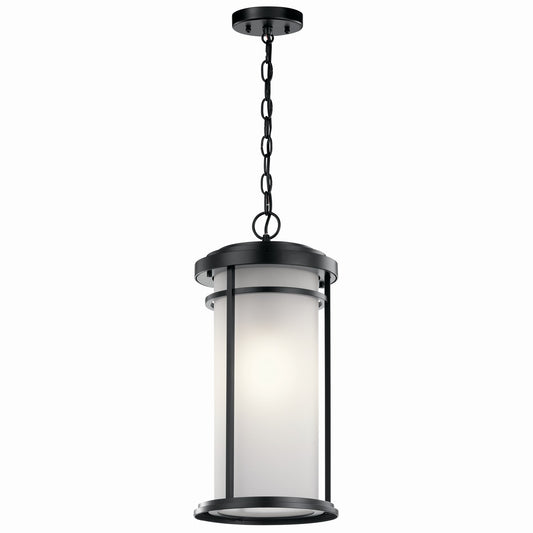Toman One Light Outdoor Pendant in Black