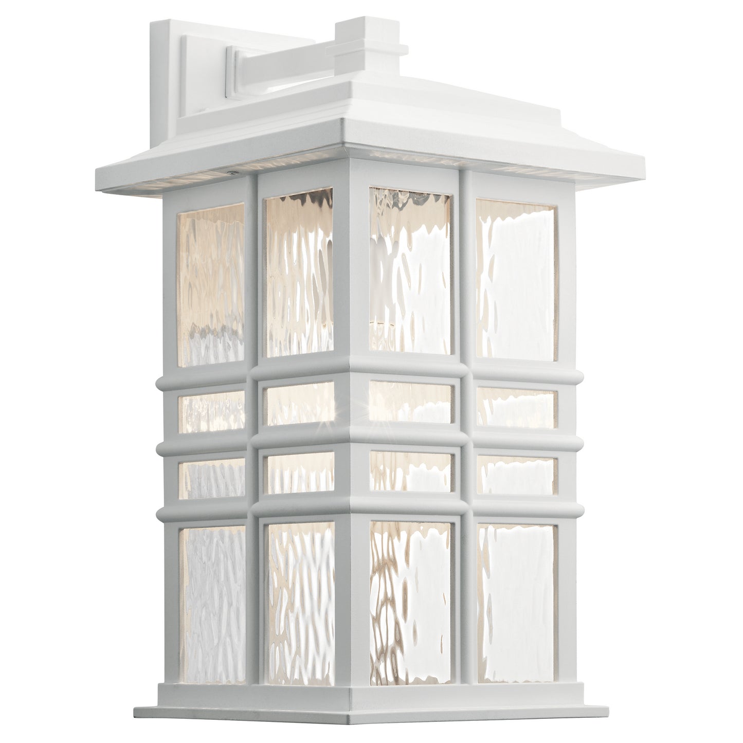 Beacon Square One Light Outdoor Wall Mount in White