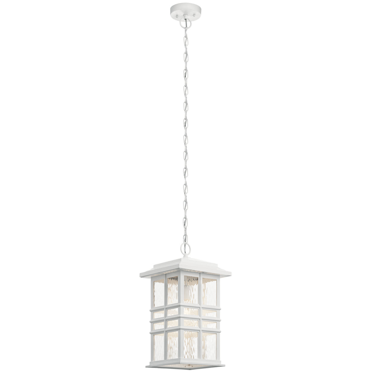 Beacon Square One Light Outdoor Pendant in White