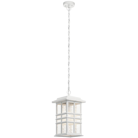 Beacon Square One Light Outdoor Pendant in White