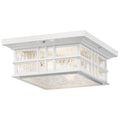 Beacon Square Two Light Outdoor Ceiling Mount in White