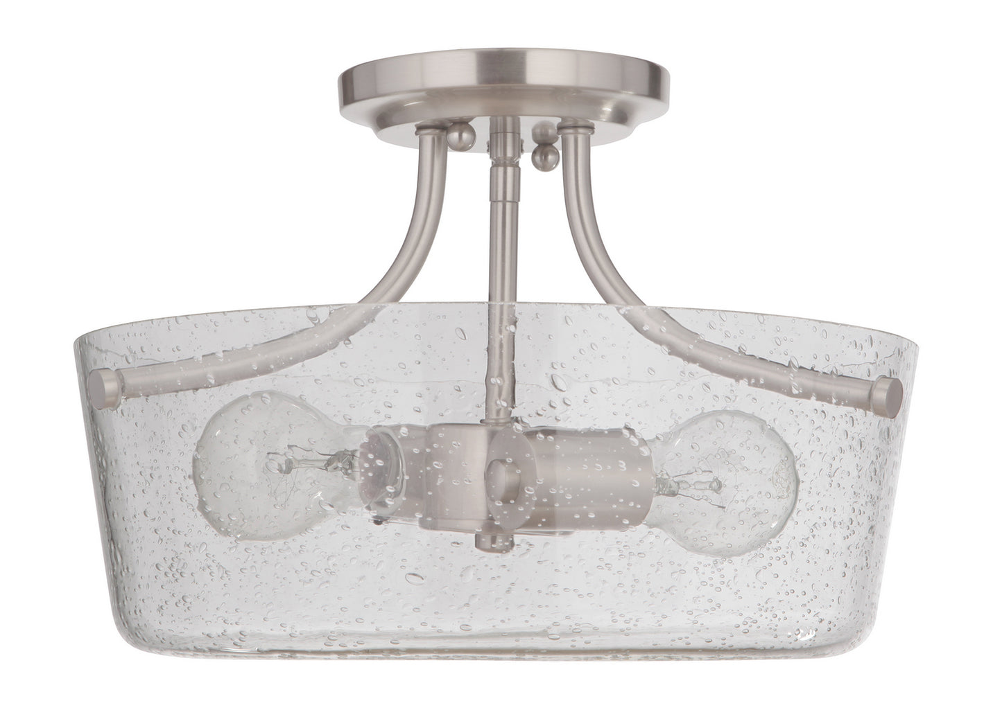 Tyler Two Light Semi Flush Mount in Brushed Polished Nickel