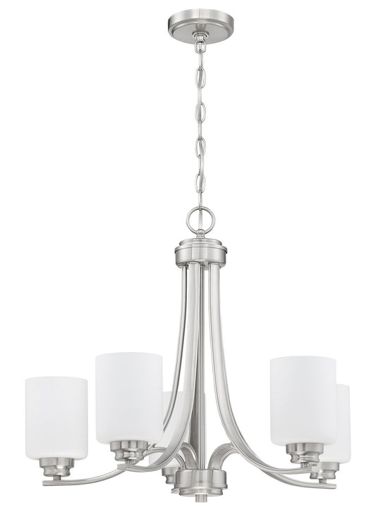 Bolden Five Light Chandelier in Brushed Polished Nickel