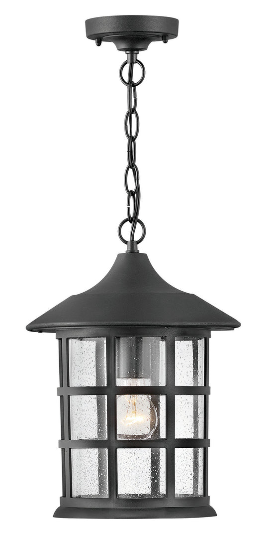 Freeport Coastal Elements LED Hanging Lantern in Textured Black