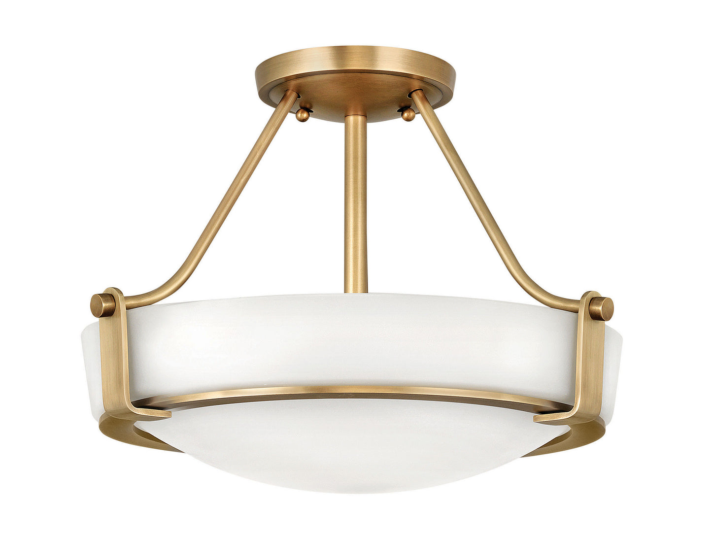 Hathaway LED Semi-Flush Mount in Heritage Brass