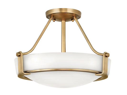 Hathaway LED Semi-Flush Mount in Heritage Brass