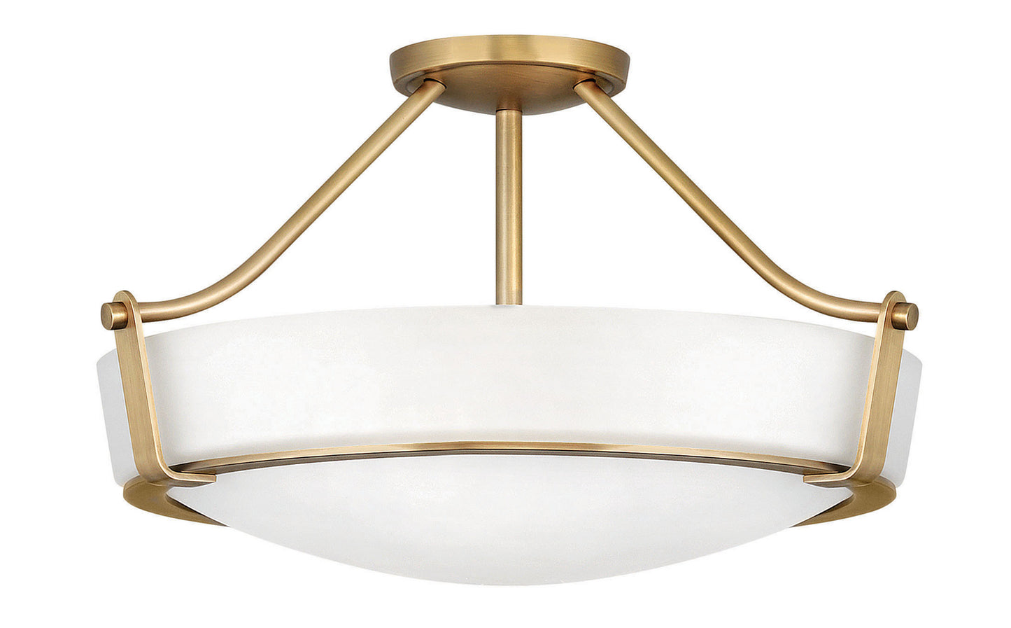 Hathaway LED Semi-Flush Mount in Heritage Brass