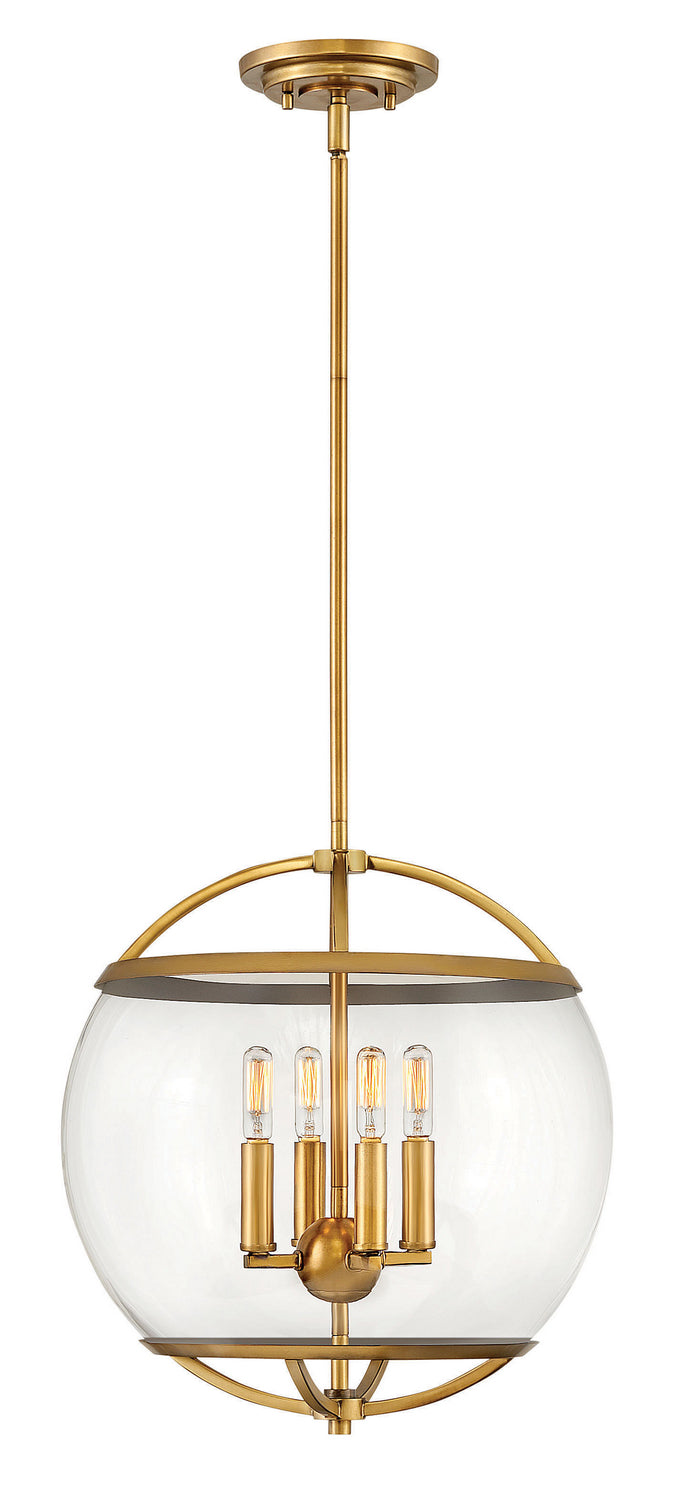 Calvin LED Pendant in Heritage Brass