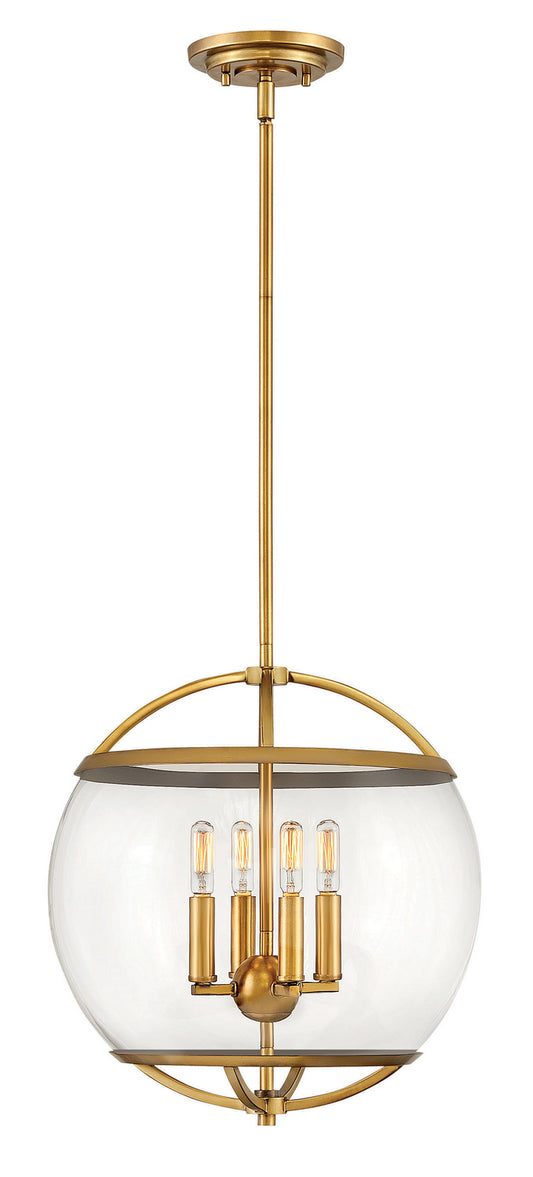 Calvin LED Pendant in Heritage Brass
