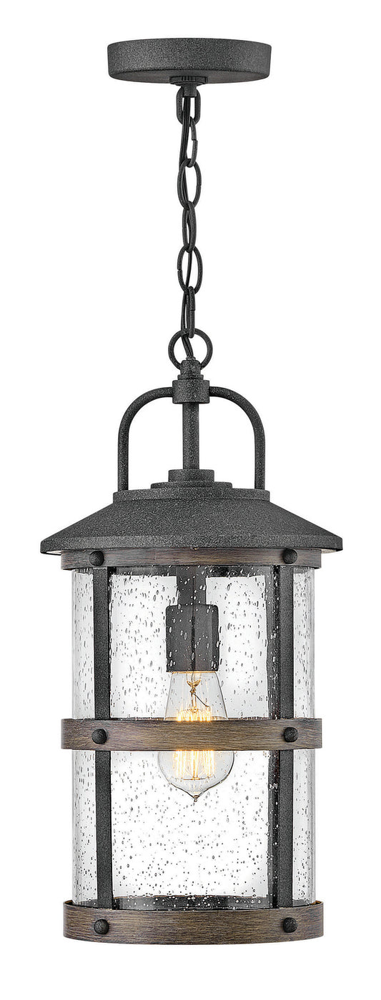 Lakehouse LED Hanging Lantern in Aged Zinc