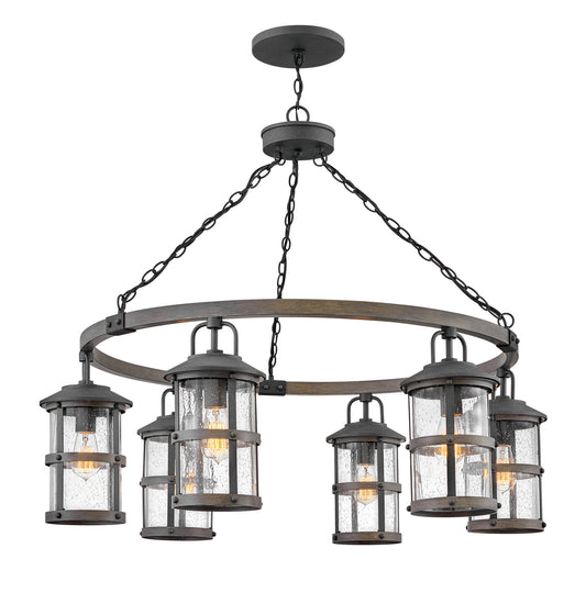Lakehouse LED Chandelier in Aged Zinc