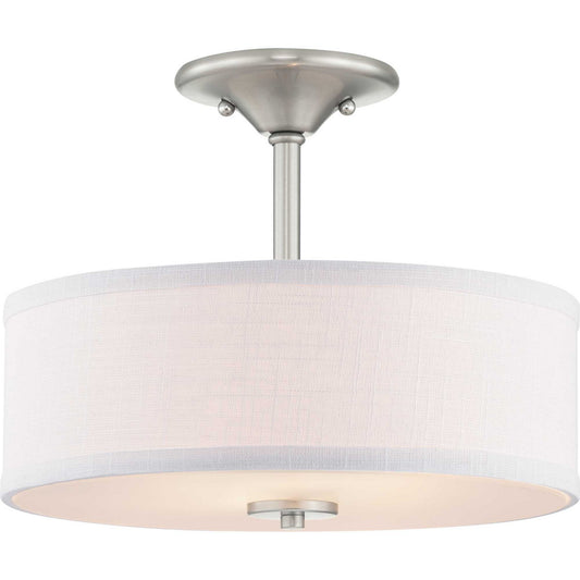 Inspire Two Light Semi-Flush Mount in Brushed Nickel