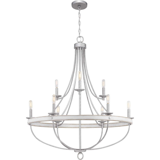 Gulliver Nine Light Chandelier in Galvanized