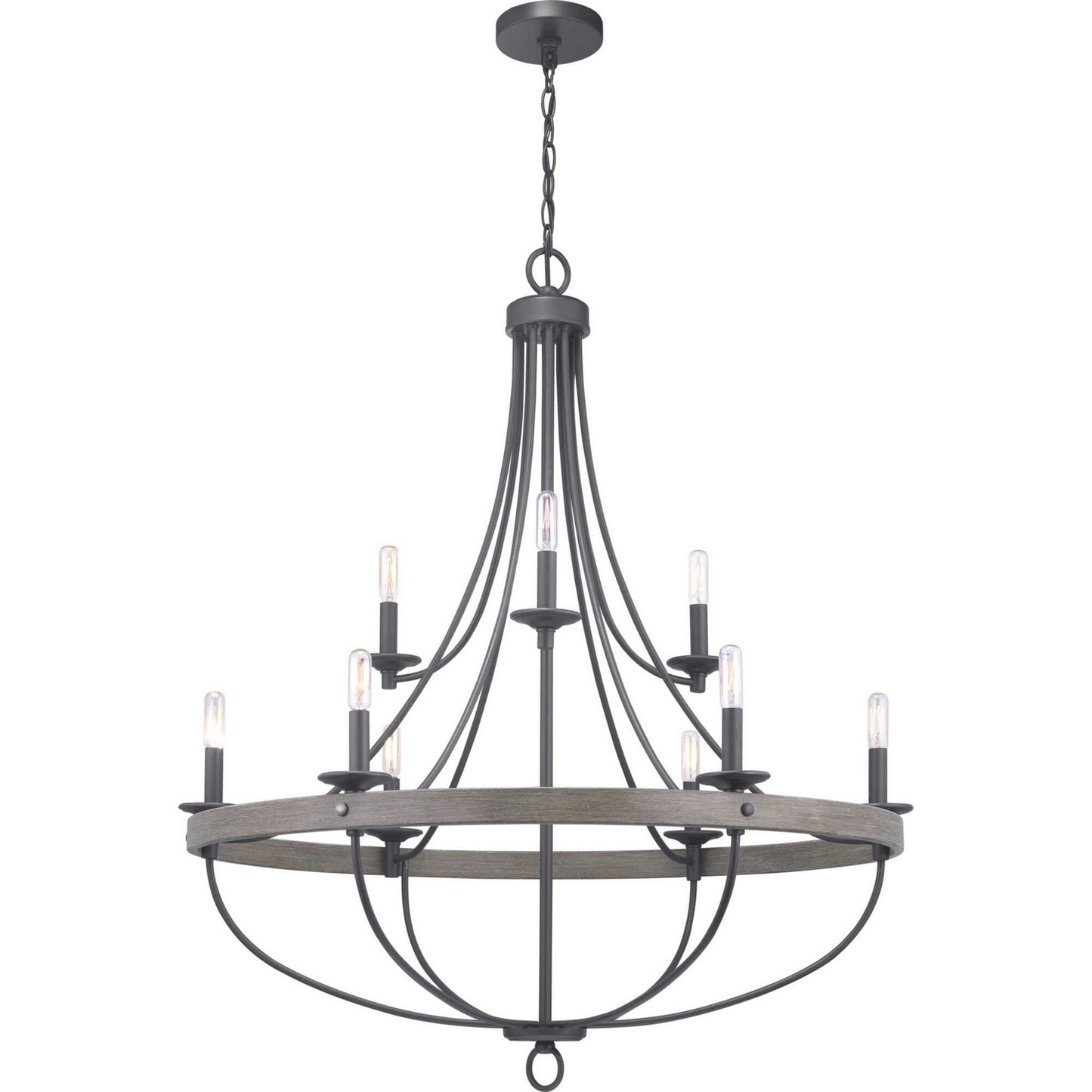 Gulliver Nine Light Chandelier in Graphite