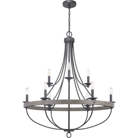 Gulliver Nine Light Chandelier in Graphite