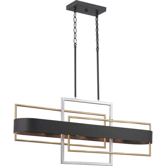 Adagio Six Light Island Pendant in Black