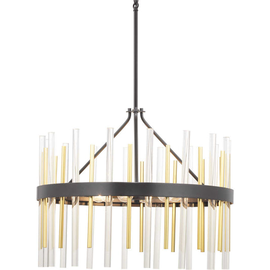 Orrizo Six Light Chandelier in Black