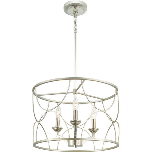 Landree Three Light Chandelier in Silver Ridge
