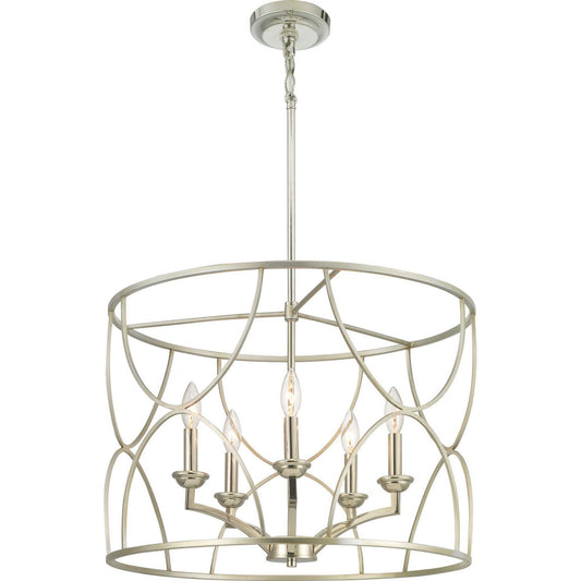 Landree Five Light Chandelier in Silver Ridge