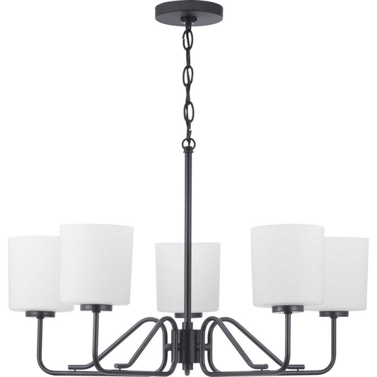 Tobin Five Light Chandelier in Matte Black