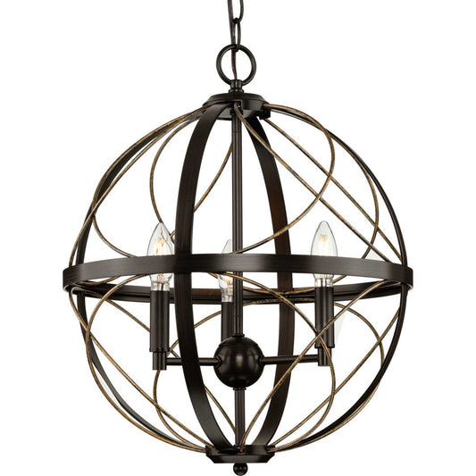 Brandywine Three Light Pendant in Antique Bronze