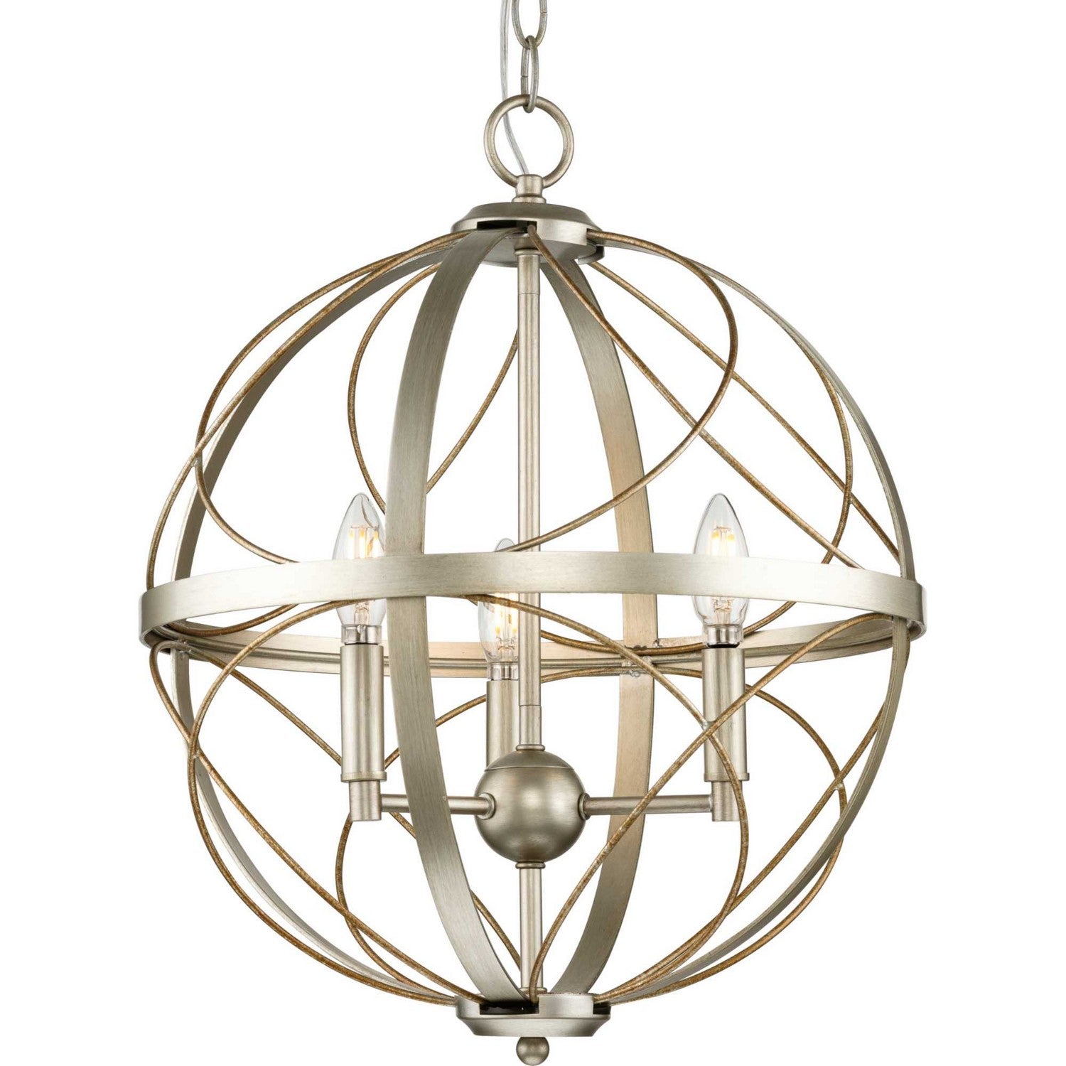 Progress Lighting - P500068-134 - Three Light Pendant - Brandywine - Silver Ridge