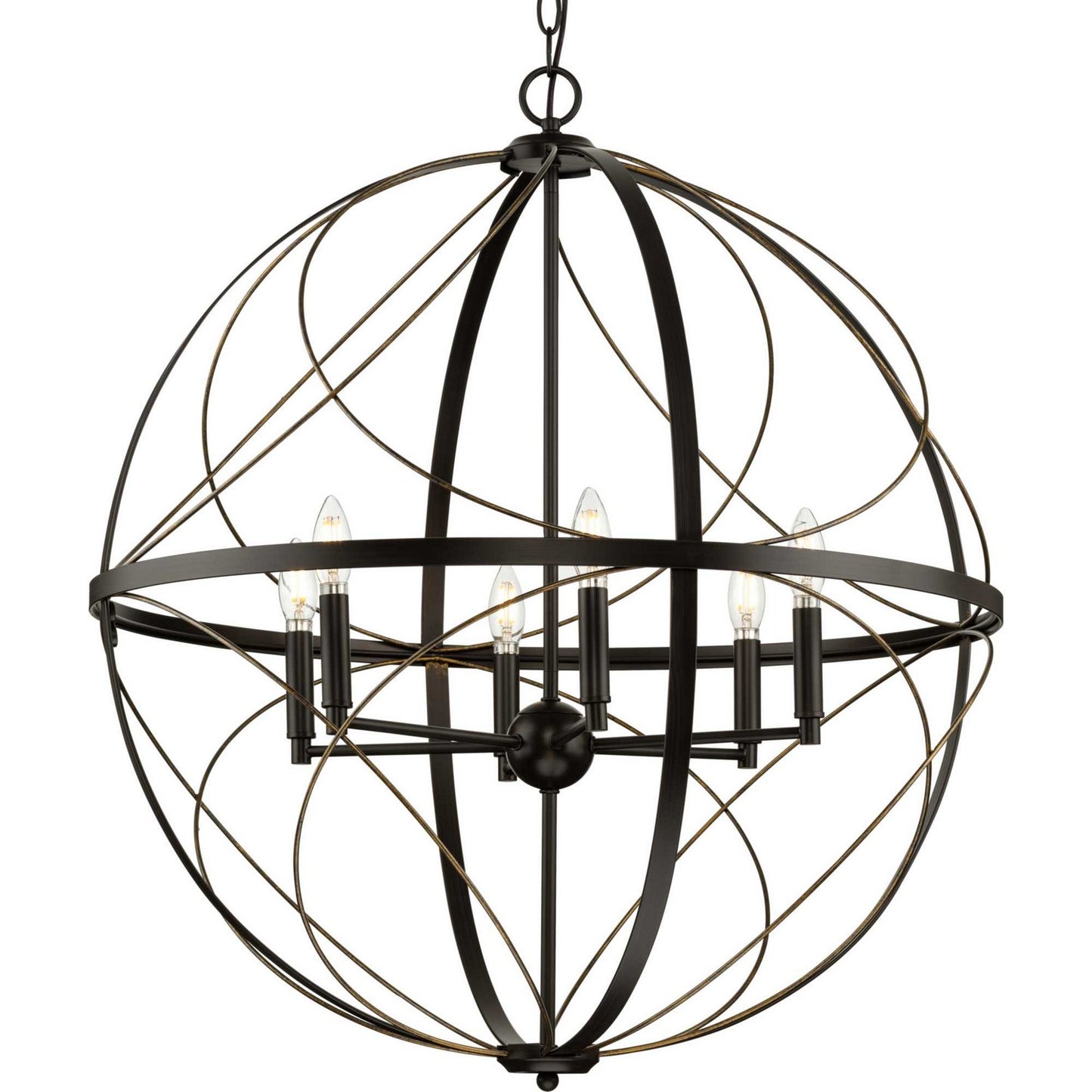 Progress Lighting - P500069-020 - Six Light Pendant - Brandywine - Antique Bronze