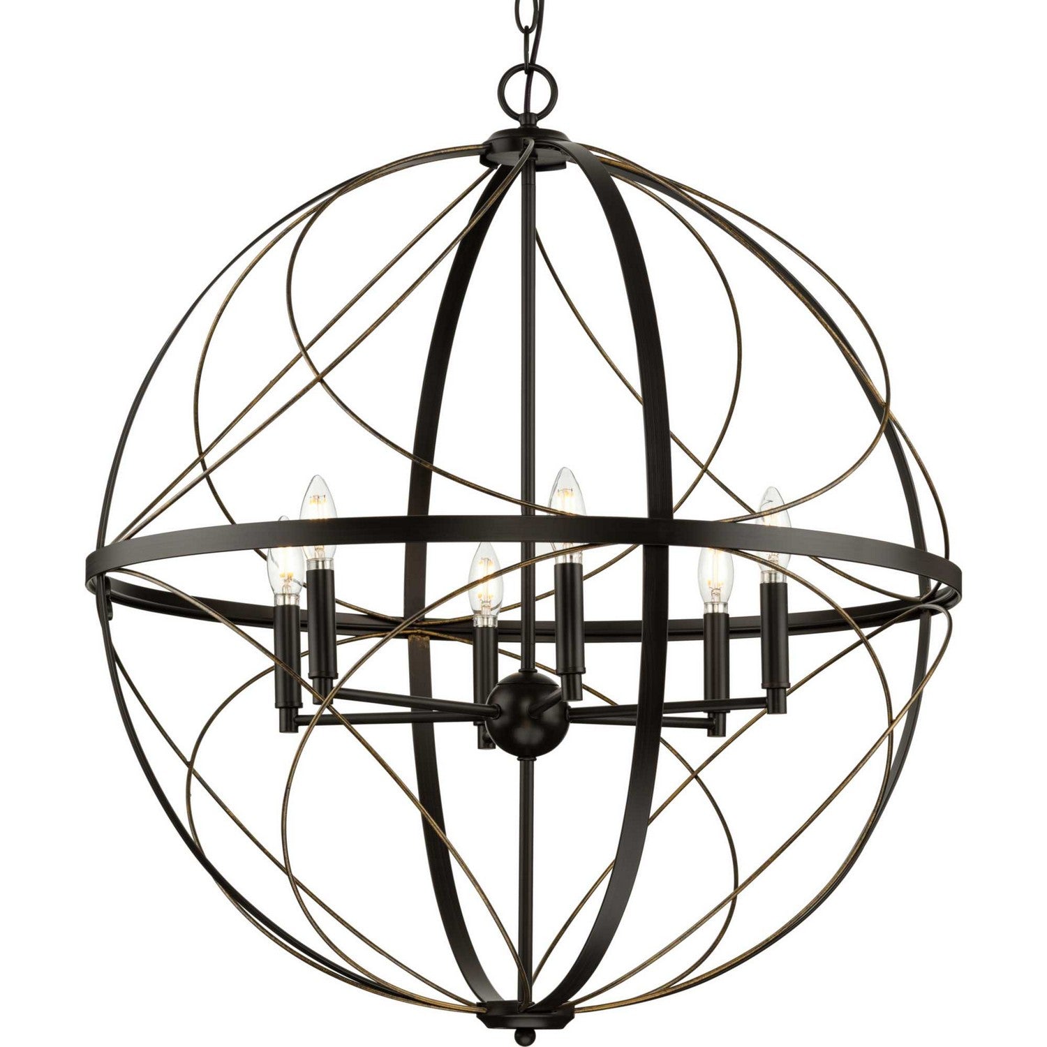 Progress Lighting - P500069-020 - Six Light Pendant - Brandywine - Antique Bronze