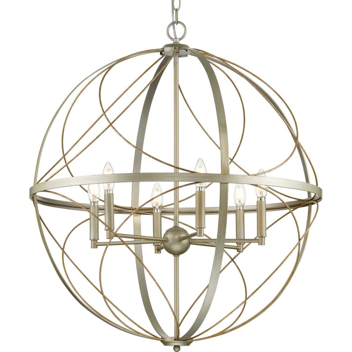 Brandywine Six Light Pendant in Silver Ridge