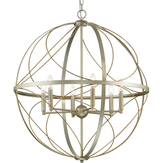 Brandywine Six Light Pendant in Silver Ridge