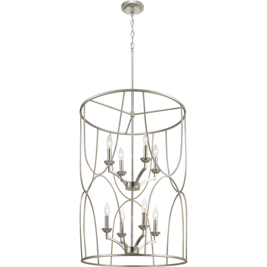 Landree Eight Light Foyer Pendant in Silver Ridge