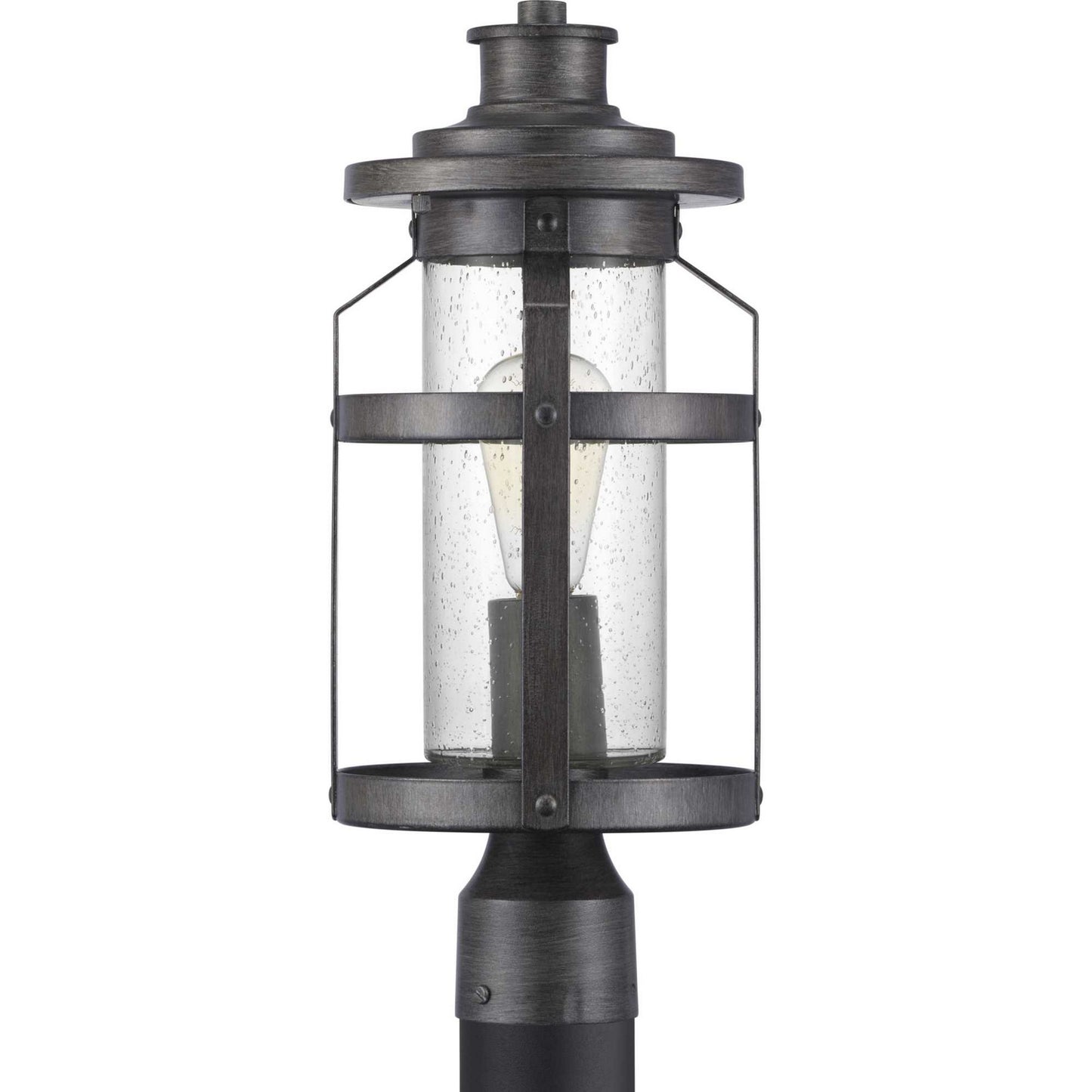 Haslett One Light Post Lantern in Antique Pewter