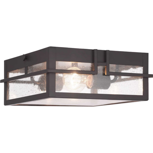 Boxwood Two Light Outdoor Flush Mount in Antique Bronze