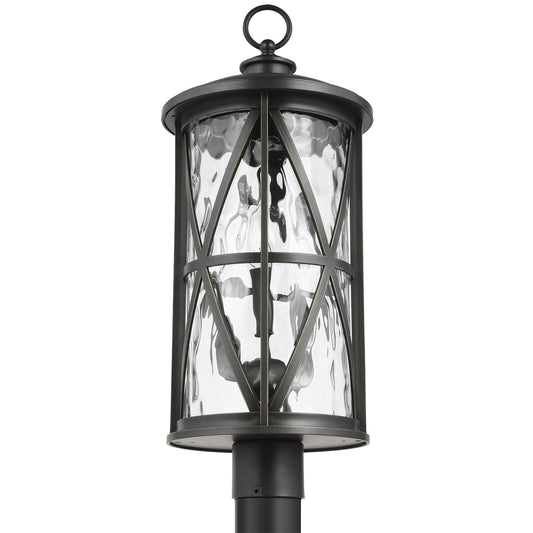 Millbrooke Three Light Outdoor Post Lantern in Antique Bronze