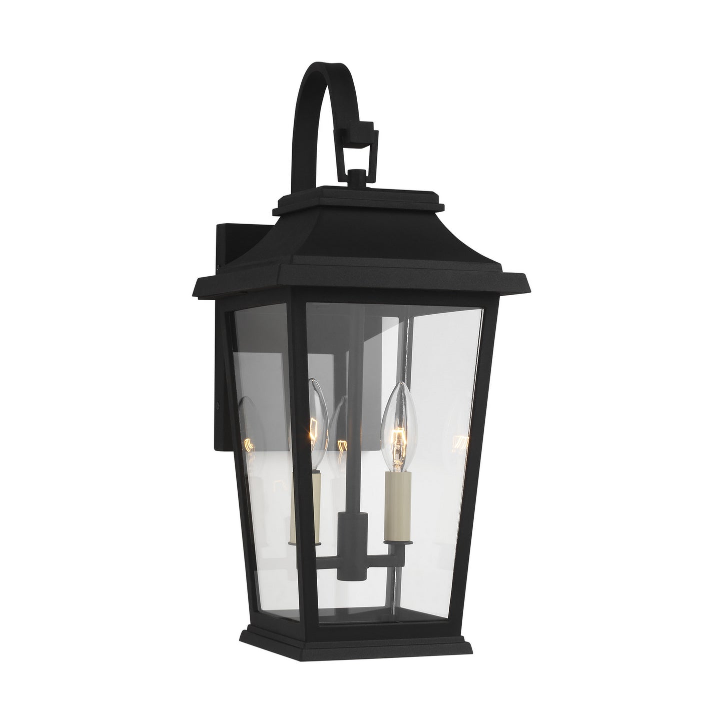 Warren Two Light Lantern in Textured Black