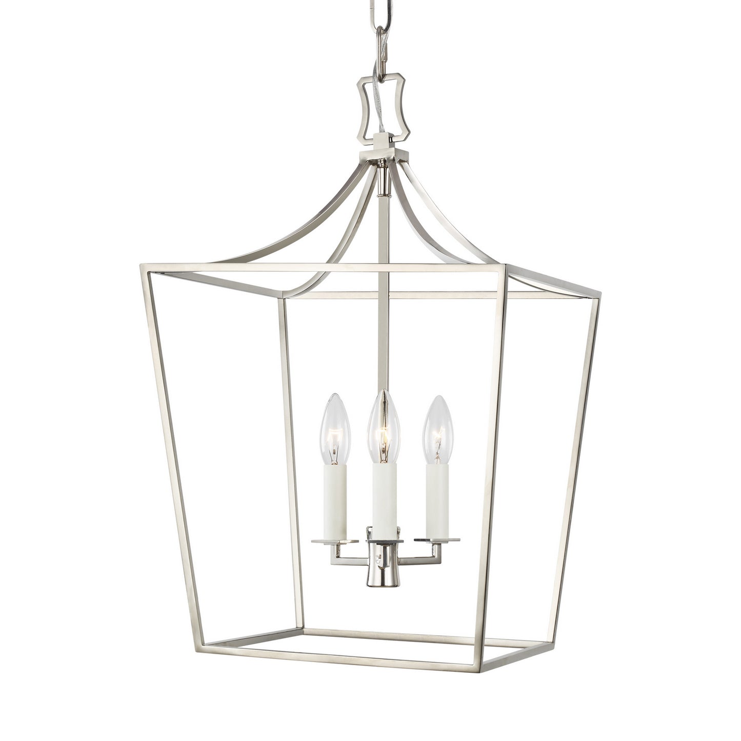 Southold Three Light Lantern in Polished Nickel