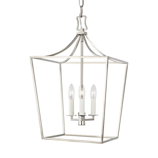 Southold Three Light Lantern in Polished Nickel
