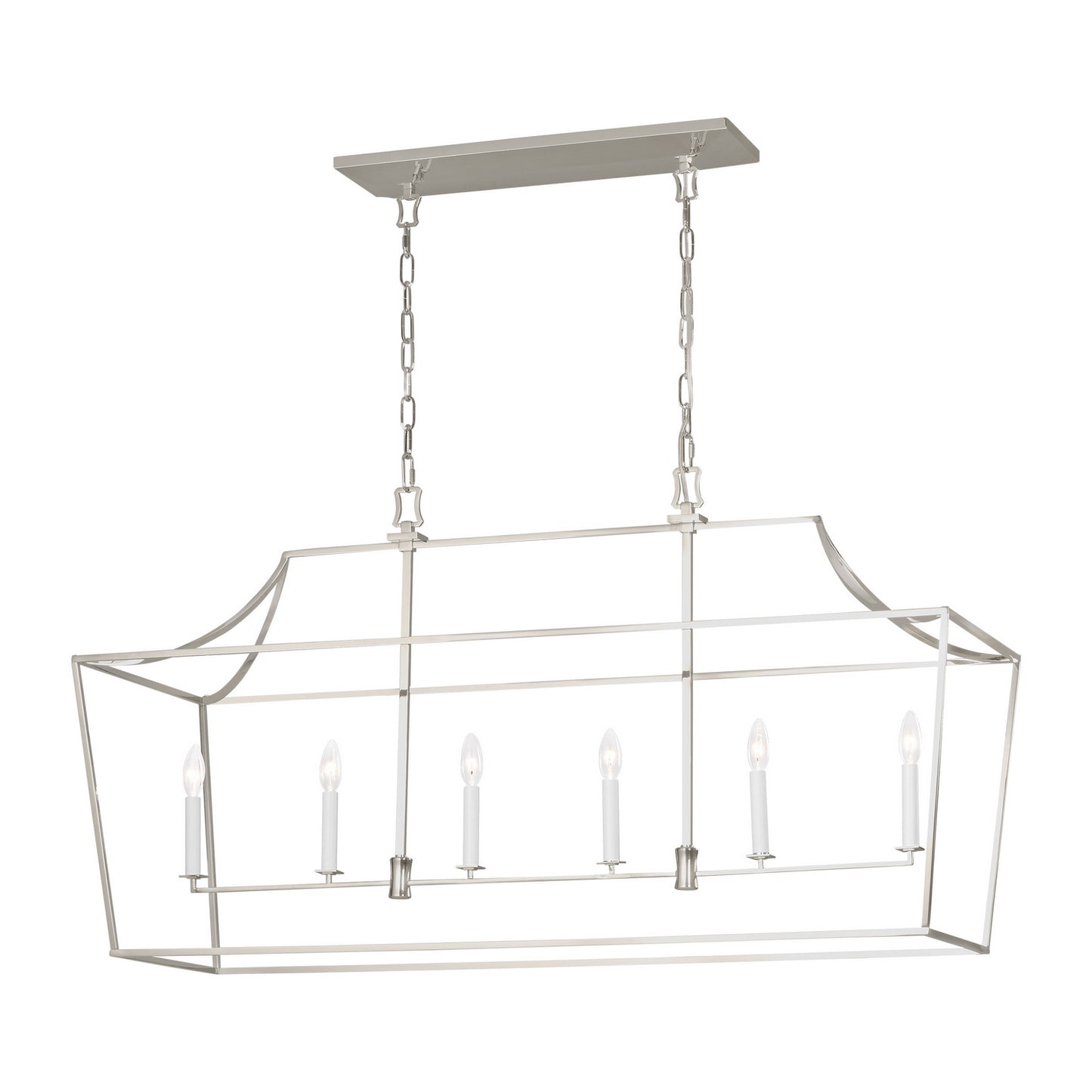 Southold Six Light Linear Lantern in Polished Nickel
