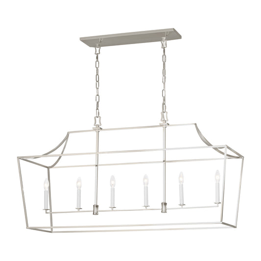 Southold Six Light Linear Lantern in Polished Nickel