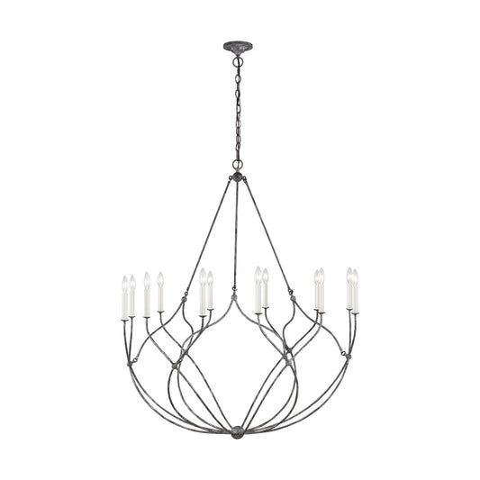 Richmond 12 Light Chandelier in Weathered Galvanized