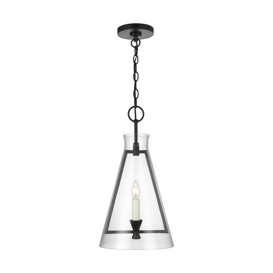 Keystone One Light Pendant in Aged Iron