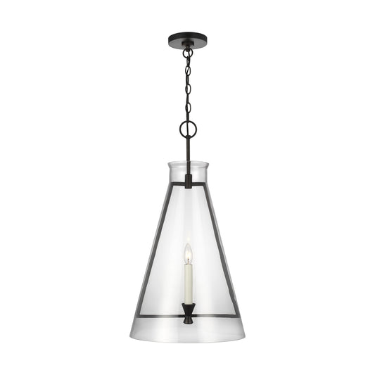 Keystone One Light Pendant in Aged Iron